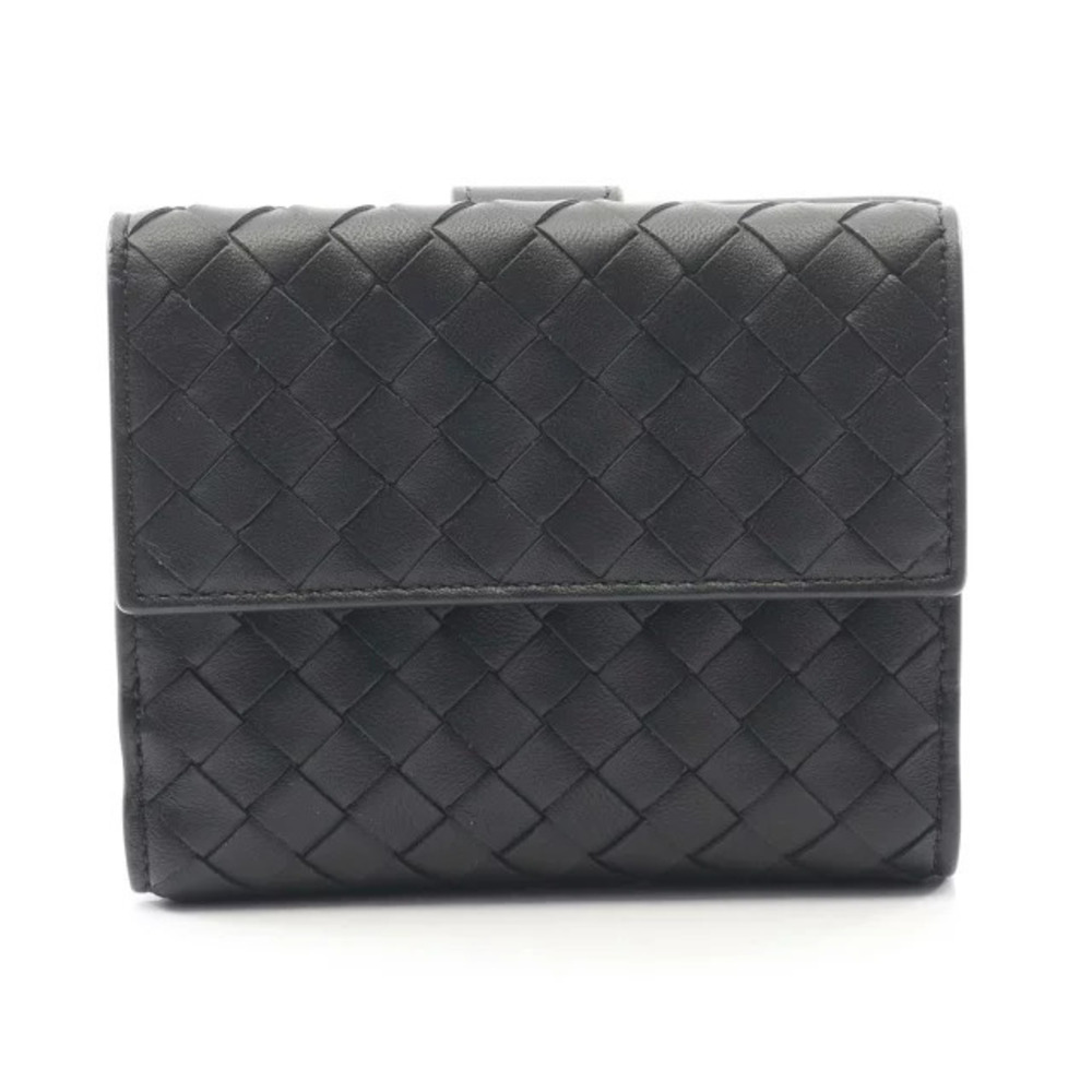 Bottega Veneta Intrecciato Bi fold Wallet Leather Black